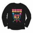 Bruh Baseball Ice Cream Drip Number 67 Player 67th Birthday Youth Long Sleeve Tee Bruh Baseball Ice Cream Drip Number 67 Player 67th Birthday Youth Long Sleeve Tee