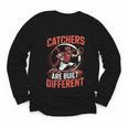 Catchers Are Built Different Baseball Catcher Youth Long Sleeve Tee Catchers Are Built Different Baseball Catcher Youth Long Sleeve Tee