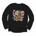 Checkered Leopard Game Day Baseball Men Women Kids Youth Long Sleeve Tee