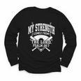 Christian Baseball My Strength Comes From The Lord Baseball Youth Long Sleeve Tee Christian Baseball My Strength Comes From The Lord Baseball Youth Long Sleeve Tee