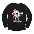 Christmas Baseball Ice Cream Dripping Santa Baseball Drip Youth Long Sleeve Tee