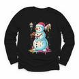 Christmas Baseball Snowman Drip For Boys Men Girls Women Youth Long Sleeve Tee