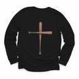 Cross Baseball Bats Christian Faith Sports Coach Pitcher Youth Long Sleeve Tee Cross Baseball Bats Christian Faith Sports Coach Pitcher Youth Long Sleeve Tee