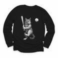 Cute Kitten Playing Baseball Hitter Bat Cool Baseball Cat Youth Long Sleeve Tee Cute Kitten Playing Baseball Hitter Bat Cool Baseball Cat Youth Long Sleeve Tee