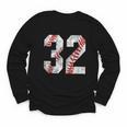 Distressed Baseball Number 32 Jersey Uniform Player Fan Youth Long Sleeve Tee Distressed Baseball Number 32 Jersey Uniform Player Fan Youth Long Sleeve Tee