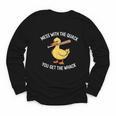 Duck And Baseball Bat Mess With The Quack You Get Whack Youth Long Sleeve Tee