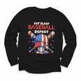 Eat Sleep Baseball Repeat Ice Cream Drip Crossed Bats Youth Long Sleeve Tee