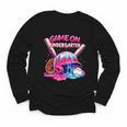 Game Kindergarten Baseball Ice Cream Drip On Back To School Youth Long Sleeve Tee