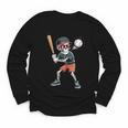 Halloween Skeleton Playing Baseball 67 Six Seven Meme Youth Long Sleeve Tee Halloween Skeleton Playing Baseball 67 Six Seven Meme Youth Long Sleeve Tee