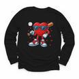 Heart Love Baseball Valentine Outfit Men Boy Youth Long Sleeve Tee