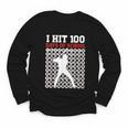 I Hit 100 Days Of School Baseball 100 Day Of School Youth Long Sleeve Tee