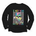 I Hit 100 Days Of School Baseball Drip 100th Day Of School Youth Long Sleeve Tee