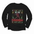 Ho Ho Homerun Xmas Sports Player Baseball Ugly Christmas Youth Long Sleeve Tee