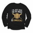 I'm Just Here For The Snacks And Commercials Baseball Youth Long Sleeve Tee I'm Just Here For The Snacks And Commercials Baseball Youth Long Sleeve Tee