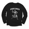 Jesus Saves Shirt Religious Christian Faith Baseball Youth Long Sleeve Tee