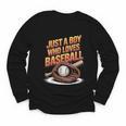 Just A Boy Who Loves Baseball Player Kids Youth Long Sleeve Tee Just A Boy Who Loves Baseball Player Kids Youth Long Sleeve Tee
