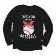 Just A Girl Who Loves Baseball Cute Retro Baseball Lover Youth Long Sleeve Tee