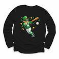 Leprechaun Play Baseball St Patrick's Day Men Kid Boys Youth Long Sleeve Tee