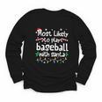 Most Likely To Play Baseball With Santa Christmas Matching Youth Long Sleeve Tee