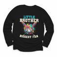 Little Brother Biggest Fan Baseball Cream Drip Crossed Bats Youth Long Sleeve Tee Little Brother Biggest Fan Baseball Cream Drip Crossed Bats Youth Long Sleeve Tee