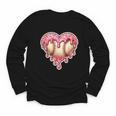 Melting Baseball Drip Heart Softball Player Lover Ice Cream Youth Long Sleeve Tee