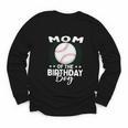 Mom Of The Birthday Boy Baseball Player Birthday Youth Long Sleeve Tee