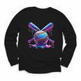 Neon Dripping Baseball And Bats Colorful Sports Art Youth Long Sleeve Tee Neon Dripping Baseball And Bats Colorful Sports Art Youth Long Sleeve Tee
