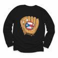 Puerto Rican Flag Baseball Player Boricua Pride Beisbol PR Youth Long Sleeve Tee