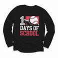 Retro 100 Days Of School Baseball Teacher Student 100 Days Youth Long Sleeve Tee