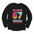 Six Seven Bruh 67 Ice Cream Drip Baseball For Men Women Kids Youth Long Sleeve Tee Six Seven Bruh 67 Ice Cream Drip Baseball For Men Women Kids Youth Long Sleeve Tee