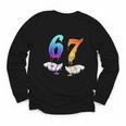 Six Seven Ice Cream Drip Cool Meme 67 Number Baseball Youth Long Sleeve Tee Six Seven Ice Cream Drip Cool Meme 67 Number Baseball Youth Long Sleeve Tee