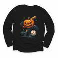 Spooky Halloween Scary Pumpkin Baseball Player Witchy Vibes Youth Long Sleeve Tee Spooky Halloween Scary Pumpkin Baseball Player Witchy Vibes Youth Long Sleeve Tee