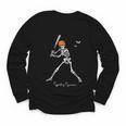 Spooky Season Skeleton Baseball Player Halloween Batter Youth Long Sleeve Tee Spooky Season Skeleton Baseball Player Halloween Batter Youth Long Sleeve Tee