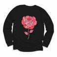 Sporty Rose Graphic With Baseball And Rugby Ball Petals Youth Long Sleeve Tee