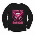 Strike Out Breast Cancer Baseball Ice Cream Drip Youth Long Sleeve Tee