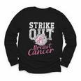 Strike Out Breast Cancer Baseball Warrior Youth Long Sleeve Tee Strike Out Breast Cancer Baseball Warrior Youth Long Sleeve Tee