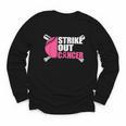 Strike Out Cancer Breast Cancer Awareness Baseball Warrior Youth Long Sleeve Tee