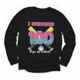 I Survived 100 Days Of School Baseball Cream Drip Boys Youth Long Sleeve Tee