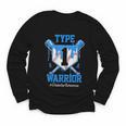 T1D Warrior Baseball Drip Diabetes Awareness Blue Ribbon Youth Long Sleeve Tee