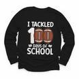 I Tackled 100 Days Of School Baseball Player Kids Teacher Youth Long Sleeve Tee I Tackled 100 Days Of School Baseball Player Kids Teacher Youth Long Sleeve Tee