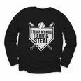 I Teach My Kids To Hit & Steal Baseball Player Coach Dad Tee Youth Long Sleeve Tee I Teach My Kids To Hit & Steal Baseball Player Coach Dad Tee Youth Long Sleeve Tee