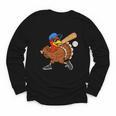 Turkey Baseball Thanksgiving Sports Humor Men Boy Kids Youth Long Sleeve Tee