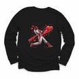 Valentine Baseball Player Drip Youth Long Sleeve Tee