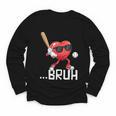 Valentines Bruh Red Heart Playing Baseball Men Boys Kids Youth Long Sleeve Tee Valentines Bruh Red Heart Playing Baseball Men Boys Kids Youth Long Sleeve Tee