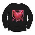 Valentines Day Baseball Red Heart Dab Boys Girls Kids Youth Long Sleeve Tee