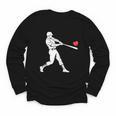 Valentines US Baseball Player Silhouette Heart Youth Long Sleeve Tee Valentines US Baseball Player Silhouette Heart Youth Long Sleeve Tee