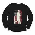 Vintage American Flag Baseball Batter Patriotic Home Run Youth Long Sleeve Tee Vintage American Flag Baseball Batter Patriotic Home Run Youth Long Sleeve Tee