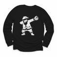 Vintage Dabbing Santa Christmas Baseball Xmas Costume Youth Long Sleeve Tee