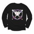 I Wear Purple For Alzheimers Awareness Baseball Heart Ribbon Youth Long Sleeve Tee