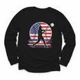 Women's Batter Patriotic American Flag Baseball Silks Youth Long Sleeve Tee Women's Batter Patriotic American Flag Baseball Silks Youth Long Sleeve Tee